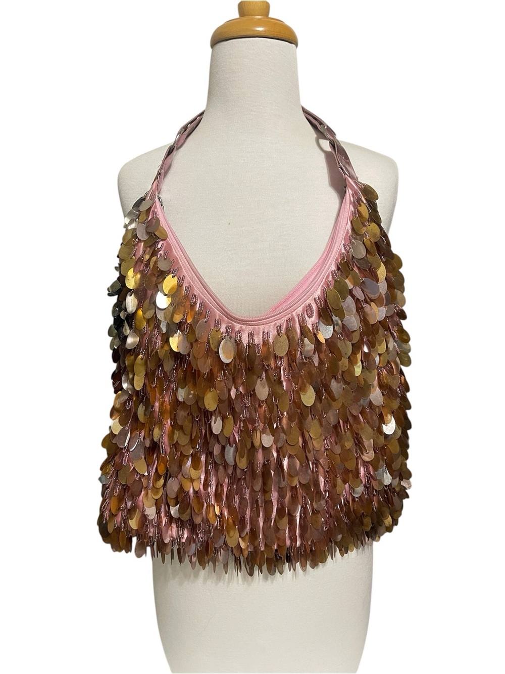 Y2K Pink Sequin Drop-Style Hobo Bag